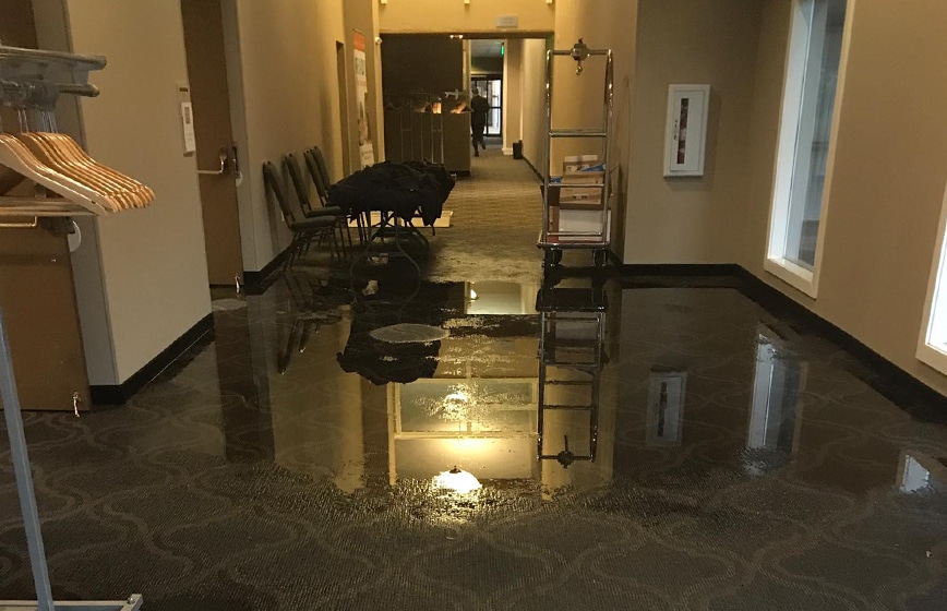 water damage restoration professionals at work in Riverside